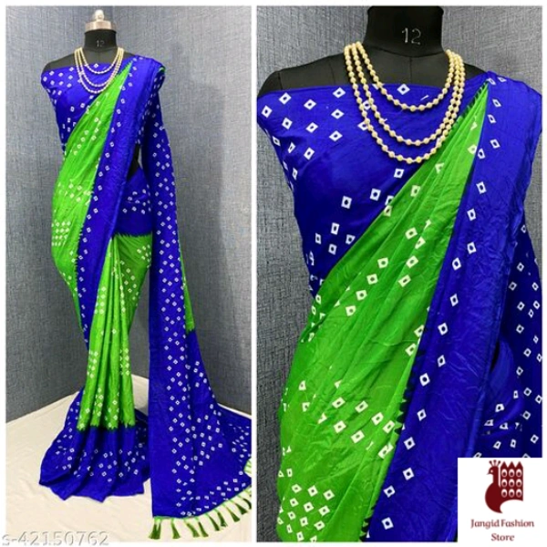 Woman Slik Sarees Kashvi Refined Sarees - Printed, 1, KELLY GREEEN, free size